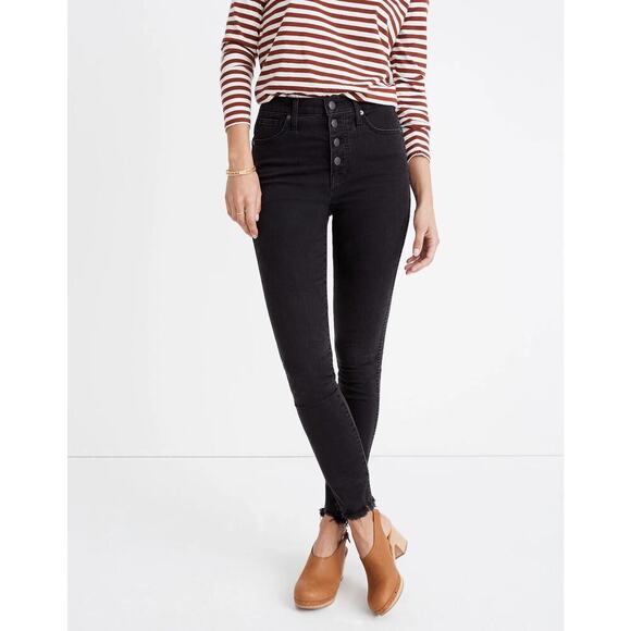 Madewell 10” High-Rise Skinny Stretch Jeans in Washed Black - Size 27 - Picture 1 of 16